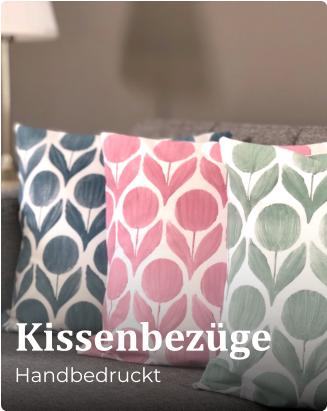 Kissenbezüge Handbedruckt